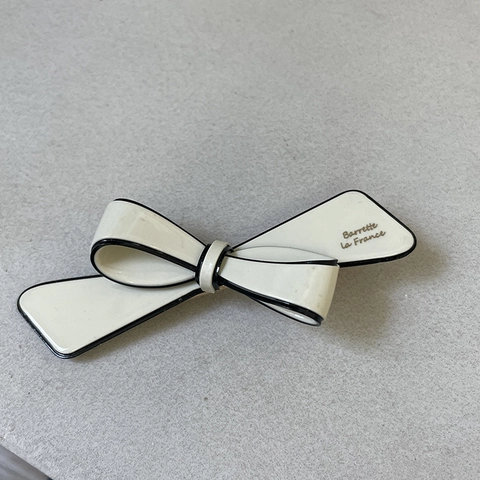 French Style Gold Letter Acetate Bow-knot Hair Clip Elegant Duckbill Side Clip Hairpin Fashion Hair Accessory For Women