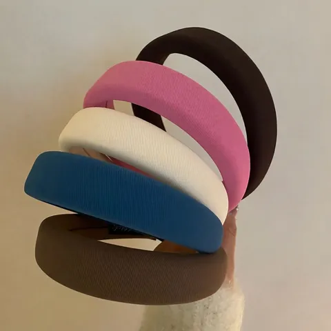 Cerchietto in Spugna Imbottito da Donna Tinta Unita Tessuto Ispessito Fascia per Capelli per Lavaggio Viso Accessori per Capelli Moda