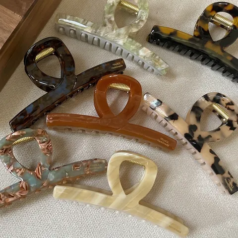 Französischer Acetat Großer Haarklammer Elegant Geometrisch Handgefertigt Haarkrebs Für Damen Mode Täglich Haarschmuck