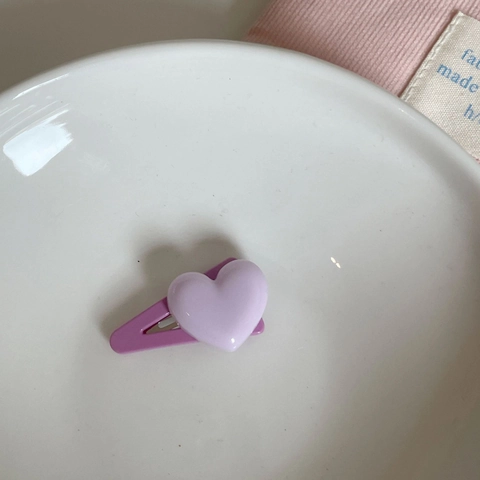 Sweet Creamy Heart Hair Clip Cute Macaron Color BB Snap Clip For Girls Kids Hair Decoration Fashion Versatile Accessory