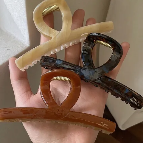 Französischer Acetat Großer Haarklammer Elegant Geometrisch Handgefertigt Haarkrebs Für Damen Mode Täglich Haarschmuck