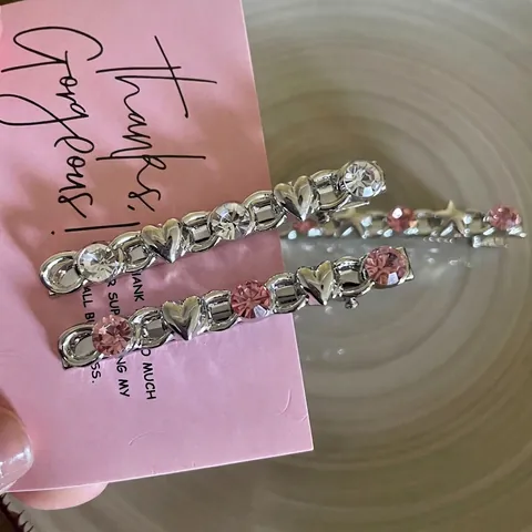 Strass Herz Stern Haarclip Silber Legierung Entenschnabel Seitenclip Mode Haarschmuck Schmuck Für Damen Mädchen Täglich