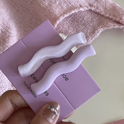 Par de Pinces para el Cabello con Ondas de Acrílico de Color Caramelo Vintage Minimalista Irregular para Mujer Niña Accesorios para el Cabello