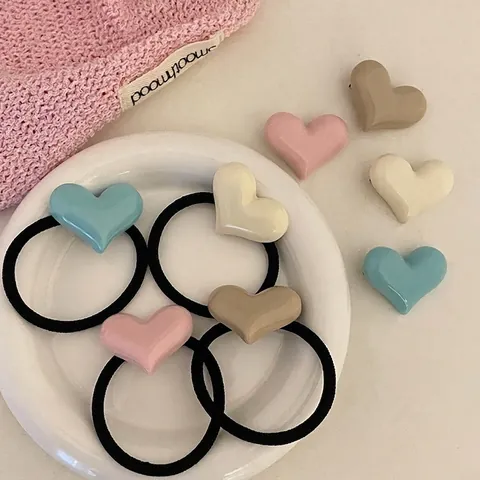 Süße Haarklammer Im Koreanischen Stil Mit Cremefarbenem Herz Acryl Pony Clip Mode Haarschmuck Für Damen