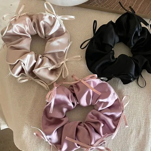 Elastico per Capelli in Satin Stile Balletto Francese con Fiocco Elegante Fascia Elastica per Capelli per Donna Accessori