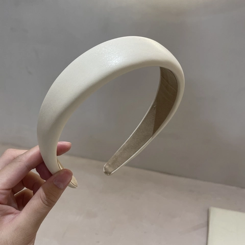 Padded PU Leather Headband High Skull Top Sponge Hair Hoop Wide Hairband For Women Retro Solid Color Minimalist Styling Accessory