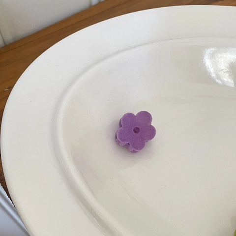 Mini Beflockte Blume Haarkralle Süße Kleine Florale Haarspange Koreanischer Stil Prinzessin Kopfschmuck Zubehör Für Damen