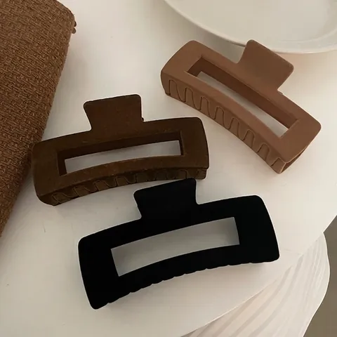 Grande Molletta per Capelli Rettangolare Floccata Opaca Velluto Clip a Squalo Elegante Accessorio per Capelli Donna Acconciature