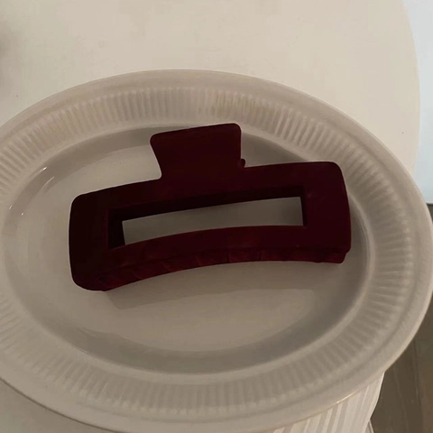 Grande Molletta per Capelli Rettangolare Floccata Opaca Velluto Clip a Squalo Elegante Accessorio per Capelli Donna Acconciature
