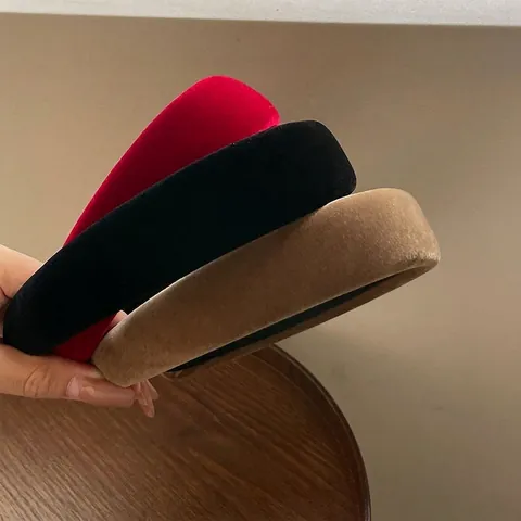 Vintage Samt Gepolstertes Stirnband Für Damen High Top Breites Haarband Mode Pendeln Stoff Kopfschmuck Haarstyling Zubehör