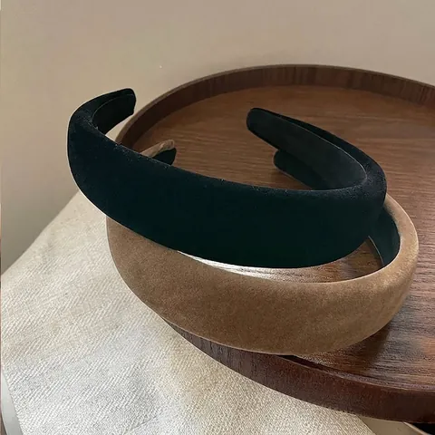 Vintage Samt Gepolstertes Stirnband Für Damen High Top Breites Haarband Mode Pendeln Stoff Kopfschmuck Haarstyling Zubehör