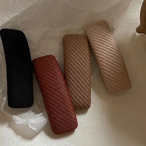 Elegant Twill Fabric Snap Hair Clips For Women Vintage Rectangle Bangs Clip Simple Korean Style Daily Hair Accessories