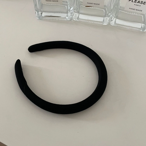 French Vintage Padded Sponge Headband For Women Solid Color Twill Cloth Hair Hoop Thickened Handmade Hair Accessories