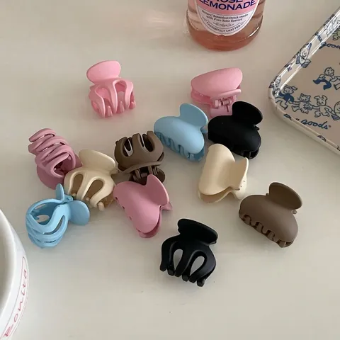 Pinza para el Cabello Mate Macaron Horquilla de Acrílico Pequeña para Mujer Fijador de Coleta Alta Accesorios para el Cabello Modernos