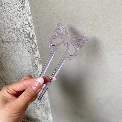 Französisches Retro Schmetterling Haargabel U-Form Harz Haarnadel Eleganter Kopfschmuck Für Damen Tägliches Styling Haarstyling