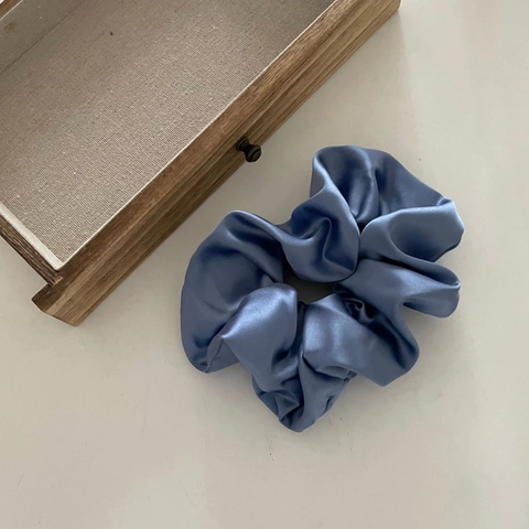 French Elegant Satin Scrunchie Large Elastic Hair Band Macaron Solid Color Oversized Hair Tie For Women Hair Accessories