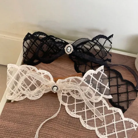 Fermaglio per Capelli in Pizzo Vintage Francese con Fiocco per Donna Perla Artificiale Ritratto Cameo Fermaglio Laterale Elegante Accessori