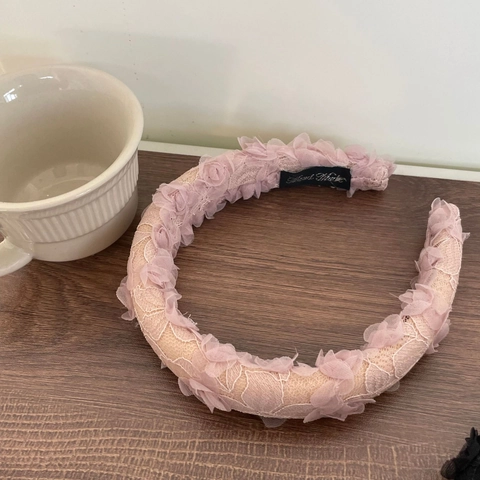 Cerchietto per Capelli in Stile Francese con Fiori in Pizzo Fiore 3D Fatto a Mano Eleganti Accessori per Capelli da Donna Quotidiani