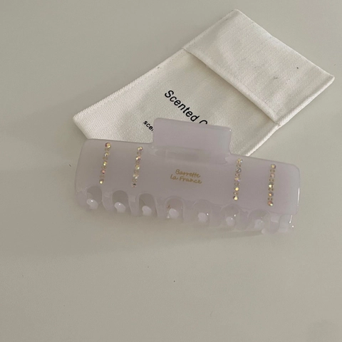 Pinza per Capelli in Acrilico Lucido Vintage Francese per Donna con Strass Intarsiati Geometrica Shark Clip Elegante Accessorio per Capelli per Festa Quotidiana