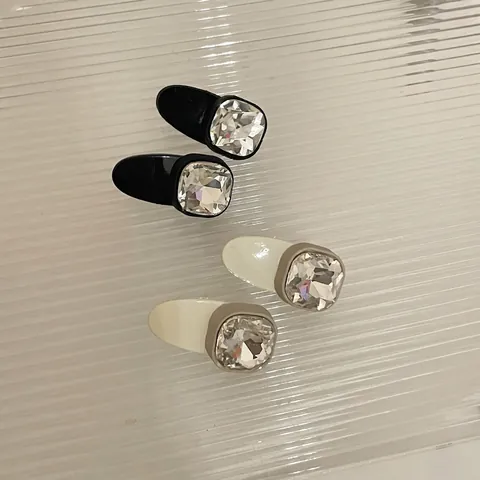 Haarspangen Im Koreanischen Stil Quadratische Kristall Haarnadeln Schwarz Weiß Acryl Strass Seitenclips Für Damen Mädchen