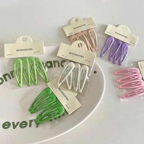 Pinzas para el Cabello Coloridas de Pintura a Presión para Mujeres Niñas Pequeñas Gota de Agua BB Clips Estilo Coreano Accesorios