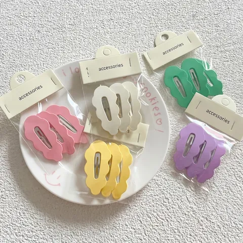 Cute Cloud Wave Matte Hair Clips For Women Girls Sweet Geometric Acrylic BB Clips Fashion Fringe Side Hair Pins Jewelry