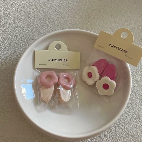 Fermagli per Capelli Floreali Macaron Dolci INS Coreani Clip a Becco d'Anatra in Resina Accessori Capelli Donna