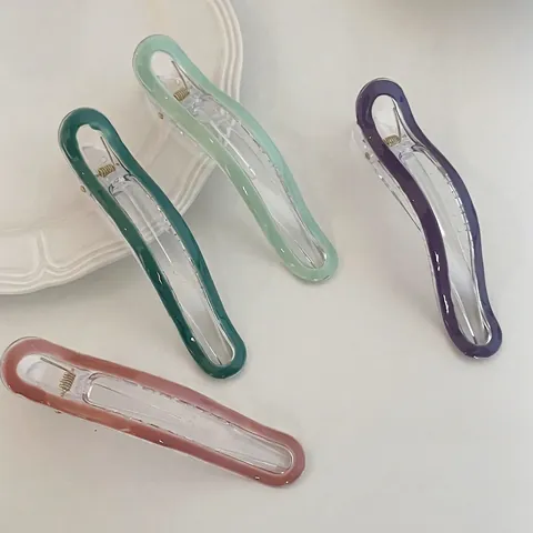 Pinza para el Cabello de Pico de Pato de Acrílico con Ondas Estilo Coreano Color Macarrón para Mujer Accesorios para el Cabello