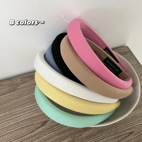 Cerchietto a Spugna Imbottito Retrò Francese per Donna Cerchietto in Tessuto a Sommità Cranica Alta Antiscivolo Moda Fatto a Mano Accessori per Capelli