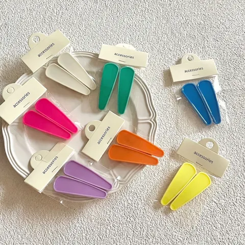 Jelly Color Matte Hair Clips For Women Girls Simple Solid Teardrop BB Clips Sweet Korean Style Hair Pins Hair Accessory