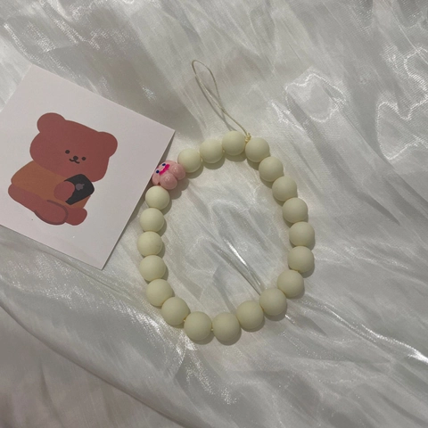 Handgefertigt Perlen Handy-Anhänger Koreanischer Stil Süß Harz Künstliche Perle Herz Blume Anhänger Handyband Für Damen Mädchen