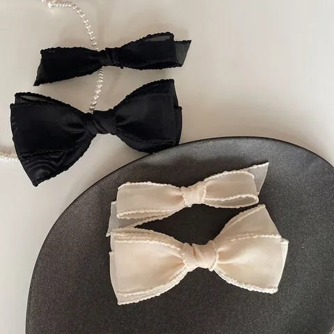 Französischer Stil Schleife Haarclip Elegant Ripsband Haarnadeln Für Damen Mädchen Schicke Netz Schleife Haarschmuck Party