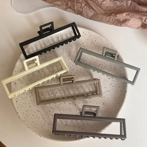Molla per Capelli Rettangolare in Metallo Opaco Vintage Francese Minimalista Geometrico Fermaglio per Capelli Accessori per Donna
