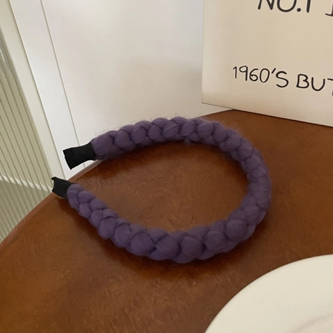 Retro Solid Color Twisted Braid Knitted Headband Soft Yarn Padded Hair Band Fashion Winter Autumn Hair Accessories For Women