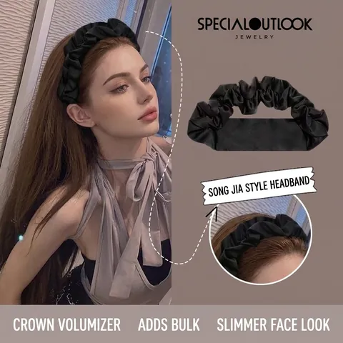Vintage Satin Pleated Headband For Women High Skull Top Hairband Elegant Solid Color Retro Hair Accessories Daily Headwear