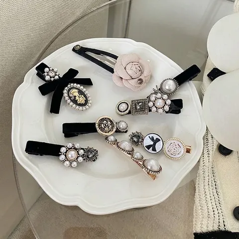 Pinza para el Pelo con Lazo Grande Amarillo Crema Estilo INS Francés con Cintas Largas Elegante Clip de Pico de Pato