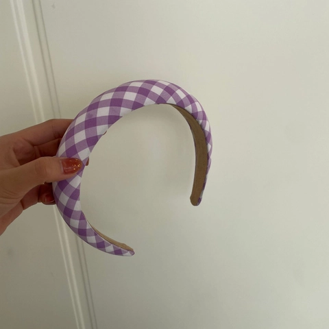Macaron Color Gingham Padded Headband For Women Retro Plaid Sponge Hairband Wide Thick INS Style Fashion Hair Accessory
