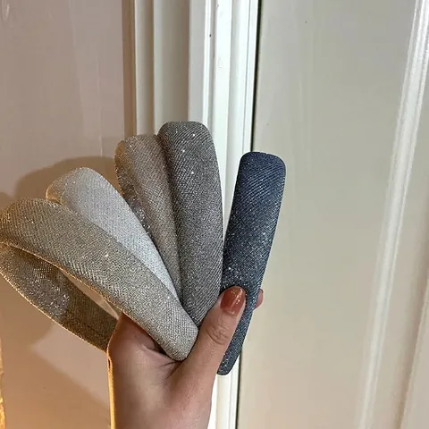 Damen Glitzernd Gepolstertes Schwamm Stirnband Hoher Kopf Glitter Pailletten Breites Haarband Elegantes Handgefertigtes Haar Accessoires