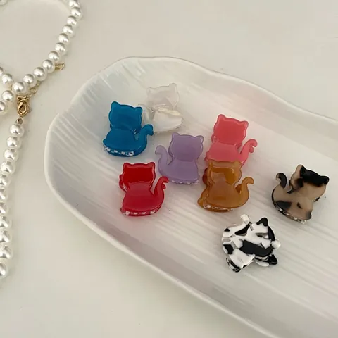 Simpatico Fermaglio Per Capelli A Forma Di Gatto In Acetato Acrilico Clip Dolce Animale Per Donna Ragazza Stile Coreano Accessori