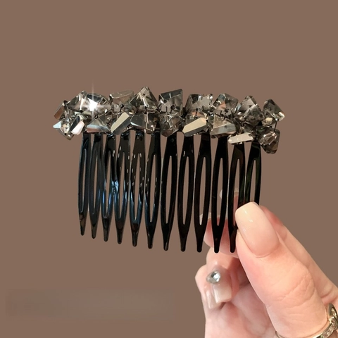 Peine de Acrílico Vintage con Cristales Artificiales para Mujer Elegante Peine Geométrico para el Cabello Accesorios para Bodas
