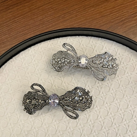 Eleganter Koreanischer Schleife Haarclip Voller Strass Zirkonia Mode Legierung Haarnadel Damen Haar Accessoires Schmuck