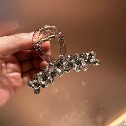 Pinza para el Cabello de Resina Elegante Estilo Coreano Con Diamantes de Imitación Accesorios de Moda para el Cabello Mujer