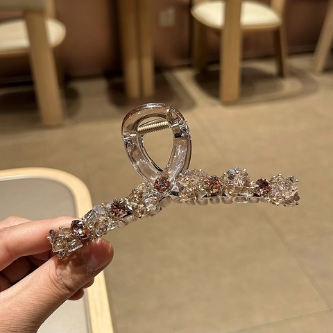 Elegante Molla per Capelli in Cristallo Artificiale e Strass di Lusso in Resina Acrilica Accessori per Capelli Donna Festa