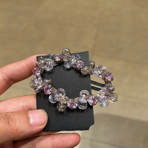 Fermaglio per Capelli Ovale in Cristallo Fatto a Mano Clip BB Luccicante Dolce Elegante per Donne Ragazze Accessori per Capelli