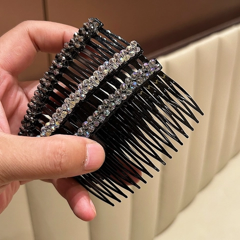 Peigne à Cheveux Fleur en Acrylique Style Coréen Cristal Strass Pince à Cheveux de Luxe pour Femmes Coiffure Mariage