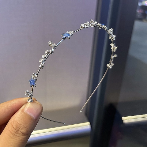 Cerchietto da Donna Elegante in Lega con Künstliche Perle Sintetiche Stelle e Coda di Pesce Dolce Strass Smalto Accessori Capelli