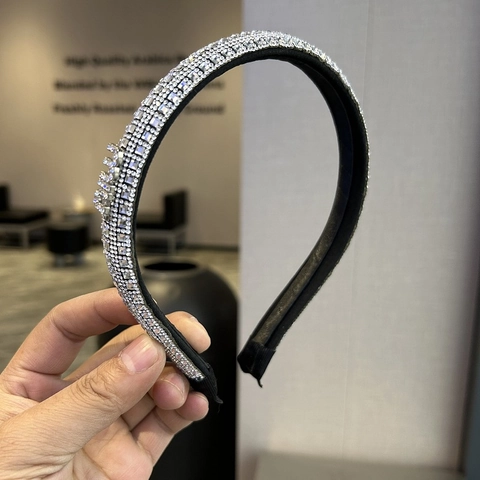 Spons Gevoerde Strass Haarband Voor Dames Glinsterende Kristallen Haarband Elegante Fonkelende Haaraccessoires