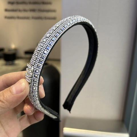 Spons Gevoerde Strass Haarband Voor Dames Glinsterende Kristallen Haarband Elegante Fonkelende Haaraccessoires