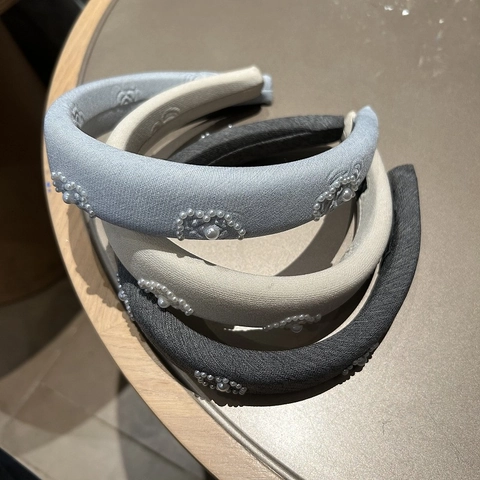 Cerchietto Imbottito Elegante E Scrunchies Con Künstliche Perle E Ricamo Floreale Per Donna Accessori Per Capelli In Tessuto Stile Francese