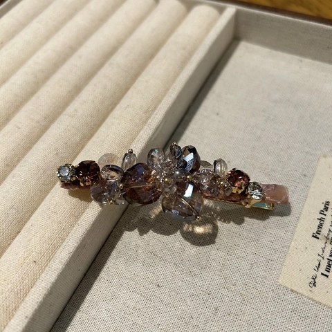 Fermaglio per Capelli a Becco d'Anatra in Cristallo Artificiale Fatto a Mano Elegante Stile Coreano con Strass per Donna